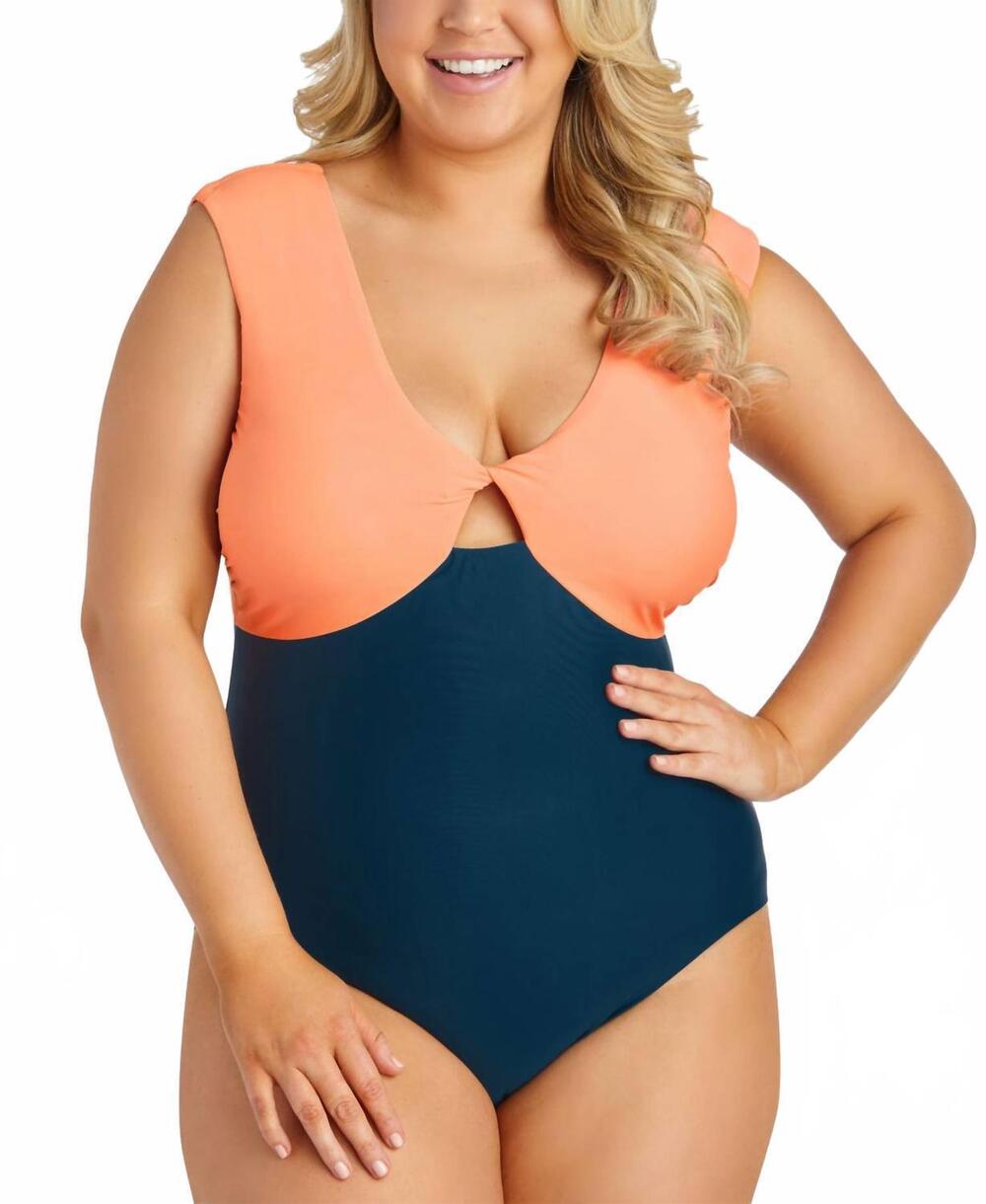 NEW RAISINS women's gaia high leg one piece swimsuit in multi